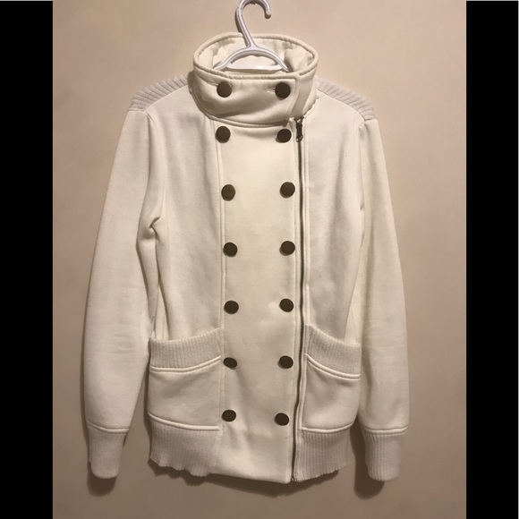 Side zip white/cream sweater urban heritage - Picture 1 of 5